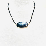 925 sterling silver black onyx cabochon crystal gemstones metaphysical fine jewelry beaded necklace