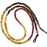 925 sterling silver beaded kade and tiger eye crystals eyeglass chain metaphysical fine jewelry