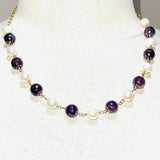 925 Sterling Silver 14k gold plater amethyst crystal Necklace natural semiprecious crystal stones Healing fine jewelry