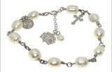 925 sterling silver healing crystal pearl stones cross bible charm saint rosary beaded bracelet