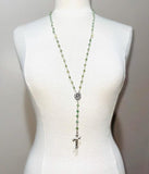 925 sterling silver jade necklace rosary healing crystal gemstone Christian spiritual fine jewelry