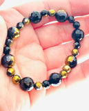 Onyx beaded bracelet crystal jewelry beaded bracelet