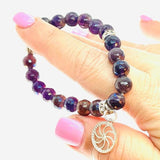 925 sterling silver amethyst beaded bracelet natural healing crystal gemstone Armenian infinity charm metaphysical fine jewelry