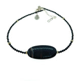 925 sterling silver black onyx cabochon crystal gemstones metaphysical fine jewelry beaded necklace