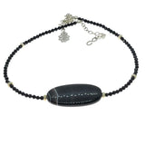 925 sterling silver black onyx cabochon crystal gemstones metaphysical fine jewelry beaded necklace