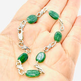 925 sterling silver natural emerald infinity bracelet metaphysical fine jewelry handmade in USA