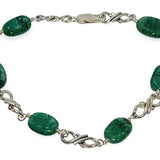 925 sterling silver natural emerald infinity bracelet metaphysical fine jewelry handmade in USA