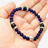 925 sterling silver amethyst healing crystal gemstone beaded bracelet cz stones on purple beads metaphysical fine jewelry lucky bracelet