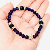 925 sterling silver amethyst healing crystal gemstone beaded bracelet cz stones on purple beads metaphysical fine jewelry lucky bracelet