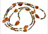 925 sterling silver semi precious stones healing crystal bead necklace