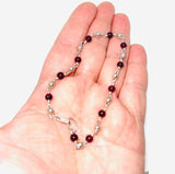 925 sterling silver garnet beaded bracelet metaphysical fine jewelry healing crystal gemstone