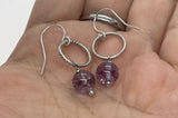 925 sterling silver watermelon tourmaline healing crystal gemstone earrings handmade in USA