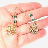 925 sterling silver 14k gold plated herkimer diamond emerald earrings metaphysical fine jewelry crystal healing gemstone