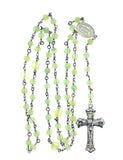 925 Sterling Silver cross charm  jade crystal gemstone rosary necklace metaphysical fine jewelry handmade in USA