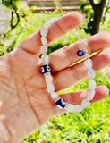 925 sterling silver natural moonstone evil eye beaded bracelet metaphysical fine jewelry