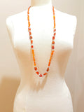 925 ss Chalcedony lights and herkimer diamonds crystal natural gemstone beaded necklace handmade in USA