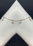 925 sterling silver pearl anklet handmade in USA