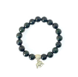 925 sterling silver green goldstone elephant charm bracelet