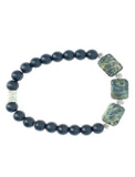 925 sterling silver beaded stretchy unisex healing crystal gemstone kambaba jasper bracelet