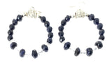 925 sterling silver herkimer diamond purple goldstone healing crystal gemstone earrings