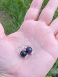 925 sterling silver purple goldstone herkimer earrings