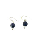 925 sterling silver purple goldstone herkimer earrings