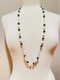 925 sterling silver pearl purple goldstone healing crystal gemstone long necklace