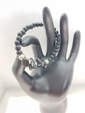 925 sterling silver stretchy onyx bracelet unisex